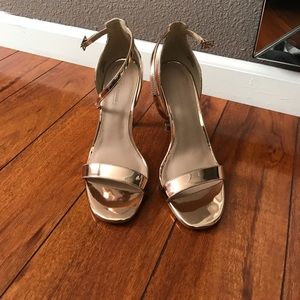 ASOS rose gold bare sandal heels